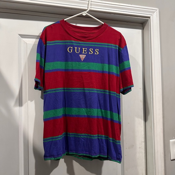 Guess Originals Red and Blue Striped Tee - Picture 1 of 2